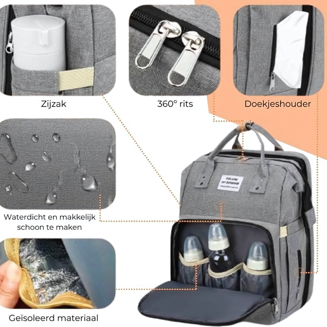 Chomfy BabyBuddy - Van luiertas naar Babybed in een Handomdraai