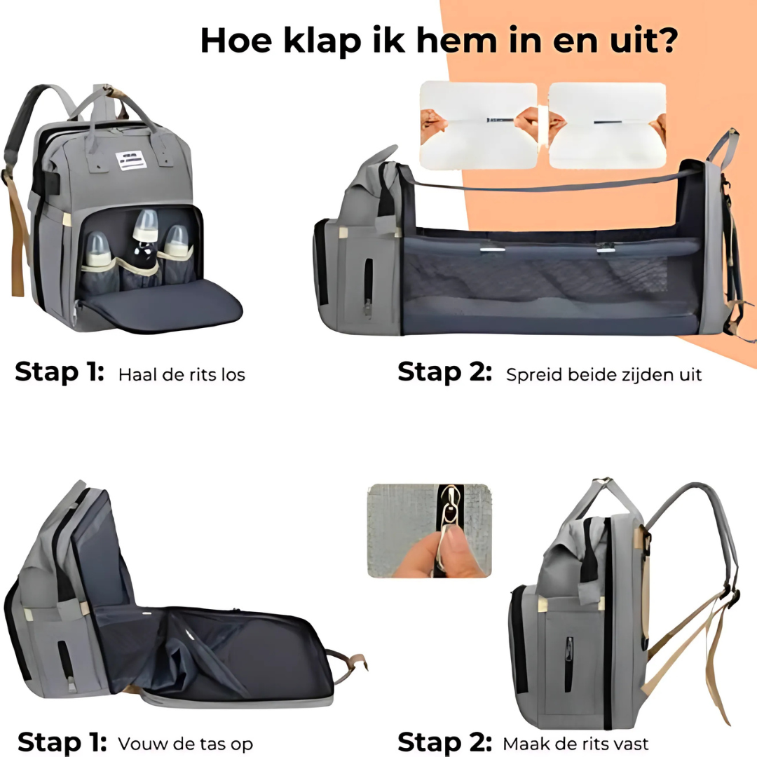 Chomfy BabyBuddy -  Van luiertas naar Babybed in een Handomdraai