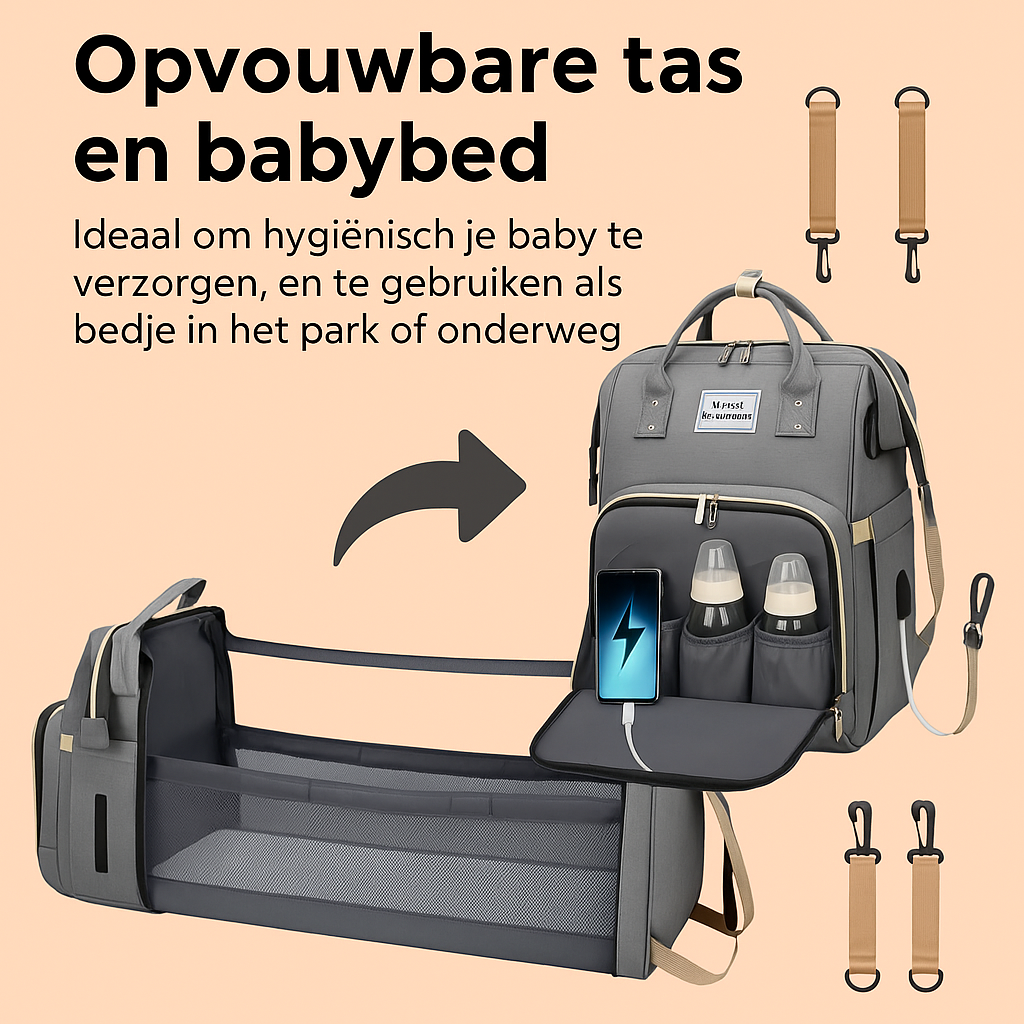 Chomfy BabyBuddy -  Van luiertas naar Babybed in een Handomdraai
